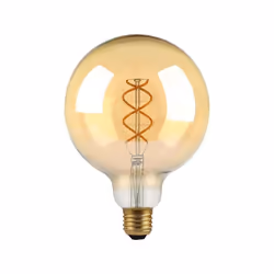 Lampada Globo LED filamento Vintage in vetro di colore ambra 4.8W 27 G125 luce bianco caldo 1800K 300LM 300 Mod. 217216 Dai u ...