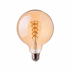 Lampada Bulbo G95 V-TAC filamento curvo vintage vetro di colore Ambra 4.8W E27 300LM 300 VT-2075 SKU 217217 Bianco caldo 1800 ...