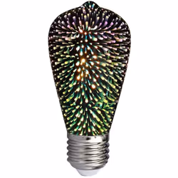 Lampada LED V-TAC 3W E27 300 25LM luce bianco caldo 3000K. Forma Bulbo "ST64" realizzata in vetro effetto cromato a specchio  ...