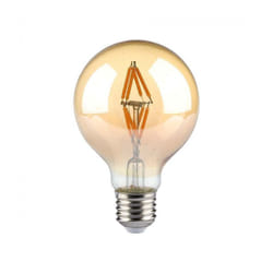 Led lampadina 4W filamento E27 G80 amber cover 1800K 2200K - Luce calda