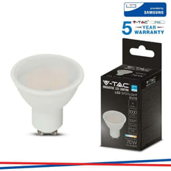 Led lampada samsung chip GU10 10W milky cover plastica 3000K - Luce calda