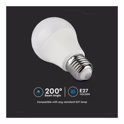 V-TAC Lampadina LED E27 8.5W A60 RF Controller con Telecomando 24 Tasti RGB + 4000K Dimmerabile, colore Bianco - Vista aggiuntiva 2