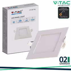 3W LED Mini Pannello Montaggio ad Incasso quadrato 3000K SKU: 216295 : VT: VT-307 Caratteristiche del prodotto .Ultra sottile ...