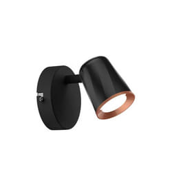 V-tac - VT-806 faretto lampada led 5W da parete nero orientabile luce da muro bianco caldo 3000K - sku 218251