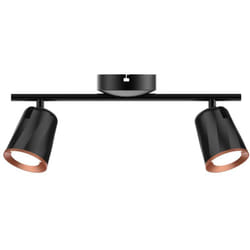 V-tac - lanterna da muro nera 41x12 doppio whisky orientabile da 12W 4000K IP20 -218257