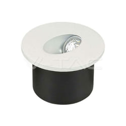 V-tac - Faretto led Segnapasso Rotondo Montaggio a Incasso 3W Colore Bianco 3000K IP20