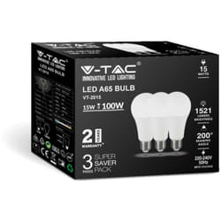 3 lampadina lempadine led E27 15W A65 3000K luce calda