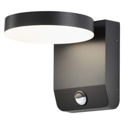 V-tac - Lampada led da Muro Rotonda 17W 150LM/W con Sensore Colore Nero 3000K IP65