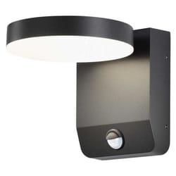 V-tac - Lampada led da Muro Rotonda 17W 150LM/W con Sensore Colore Nero 4000K IP65