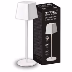 Lampada da tavolo ricaricabile LED V-TAC VT-7563 tecnologia led SMD potenza 2W, fascio luminoso di 180 e flusso luminoso di 2 ...