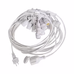 Sku7699 vt-713 - stringa led con spina euro e presa wp e27 ip44 corpo bianco