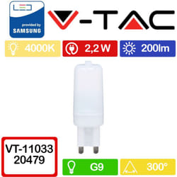 VT-11033 faretto led G9 con Chip Samsung 2,2W Bianco naturale - 4000K - V-tac