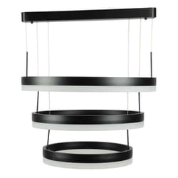 V-tac - Lampadario led a Sospensione con 3 Cerchi 86W in Metallo Colore Nero 3000K Triac Dimmerabile