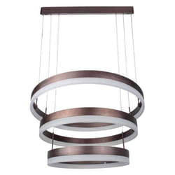 V-tac - Lampadario led a Sospensione con 3 Cerchi 86W in Metallo Colore Caffè 3000K Triac Dimmerabile