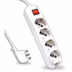 V-TAC Multipresa con Cavo 1,5mt 8 Prese Laterali 10/16A Bipasso 4 Frontali 10/16A Bipasso Shuko Interruttore e Spina 16A