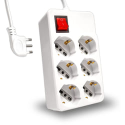 V-tac - Multipresa Elettrica 6 Posti con Interruttore e Cavo 1,5mt - 6 Prese Frontali 10/16A Bipasso Schuko - Ciabatta Presa Elettrica per Casa,