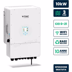 V-TAC Inverter Deye Trifase Ibrido 10kW CEI 0-21 WiFi TA Garanzia 10 Anni IP65