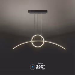 Sku6933 vt-7766 - 36w led lampadario di design a sospensine nero 4000k
