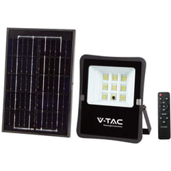 V-tac - Faro led 6W 6400K con pannello solare e telecomando, cavo 5 metri, nero VT-55050 6964