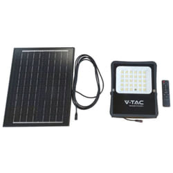 V-tac - VT-55200 Faro led 1600lm alimentato a pannello solare 15W fotovoltaico batteria con Telecomando luce bianco freddo 6400k sku 6968