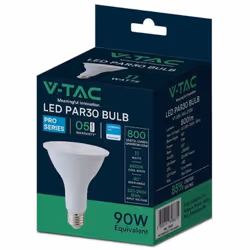 Lampada Chip LED Samsung SMD 11W E27 40 800LM luce bianco FREDDO 6400K. Forma Bulbo "PAR30" in materiale termoplastico con co ...