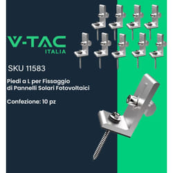 V-tac - Piedi a l Altezza Fissa per Fissaggio di Pannelli Solari Fotovoltaici 10pz