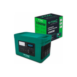 V-tac - Power Station Portatile con Batteria di Accumulo LiFePO4 1024Wh AC:220V 1000W (Max. 1800W) con 3 Prese Schuko Ricaricabile con Alimentatore o