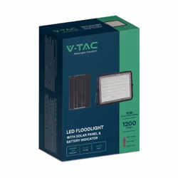 Faro LED con Telecomando e Pannello Solare 15W 1200LM Indicatore Batteria Cavo da 3m Colore Nero 4000K SKU-7826