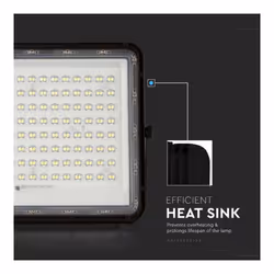V-TAC Faro LED con Telecomando e Pannello Solare 20W 6400K IP65, colore Nero - Vista aggiuntiva 3