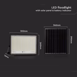 Faro LED con Telecomando e Pannello Solare 30W 2600LM Indicatore Batteria Cavo da 3m Colore Nero 4000K SKU-7830