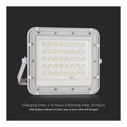 V-TAC Faro LED con Telecomando e Pannello Solare 10W 4000K IP65, colore Bianco - Vista aggiuntiva 3