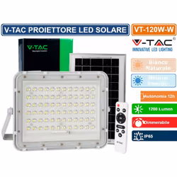 V-Tac VT-120W è un faro LED da 15W di potenza con tecnologia LED SMD , corpo in alluminio di colore bianco e copertura traspa ...
