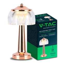 V-tac - Lampada led da Tavolo 1W 13.526.5 Colore Oro francese Ricaricabile con usb c Touch Dimmerabile 3in1