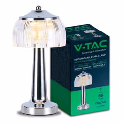 V-TAC Lampade da Tavolo Lampada LED da Tavolo 1W 13.5*26.5 Colore Cromo Ricaricabile con USB C Touch Dimmerabile 3in1. Acquis ...