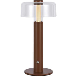 V-tac - Lampada led da Tavolo 1W Colore Marrone sabbia e Bianco Trasparente Ricaricabile con usb c Touch Dimmerabile 3000K