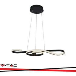 V-tac - Lampadario led a Sospensione 18W 2260lm Design Moderno Circolo Spirale Lunga 700mm Colore Nero 3000K SKU-8020