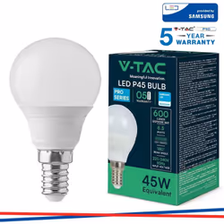 LED Lampadina SAMSUNG Chip 6.5W E14 P45 Plastica3000K SKU: 21863 : VT: VT-270 Caratteristiche del prodotto .80% di consumo en ...