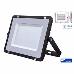 Faro Led Flood Light 300W IP65 Bianco Neutro Super Slim 55mm Carcassa Nera Samsung Garanzia 5 Anni SKU-10031 - Vista aggiuntiva 2