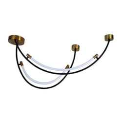 V-tac - Lampadario led a Sospensione con 2 Mezzaluna 20W in Metallo Nero e Ottone 1006047.5Cm 3000K
