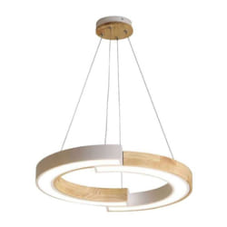 V-tac - Lampadario led a Sospensione con 2 Mezzaluna 32W in Legno Colore Bianco 4337112cm 4000K