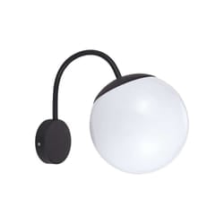 V-TAC Lampada LED da Muro con Sfera Opale e Portalampada E27 Colore Nero Opaco IP44, colore Nero