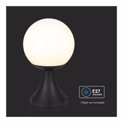 V-TAC Lampada LED da Terra a Lanterna con Portalampada E27Colore Nero Opaco h: 350mm IP44, colore Nero - Vista aggiuntiva 2