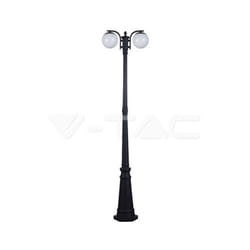V-tac - Palo alto da giardino 2xe27 ip44 nero opaco vt-1232 - 11828