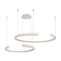 V-tac - Lampadario led a Sospensione con 2 Mezzaluna 48W in Metallo Colore Bianco 11080120cm 4000K Triac Dimmerabile