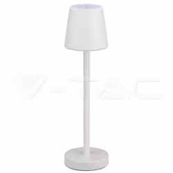 V-TAC Lampada LED da Tavolo 3W Bianco Ricaricabile, Touch Dimmerabile 4000K