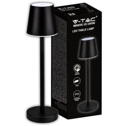 V-tac - Lampada led da Tavolo 3W ricaricabile a batteria colore nero usb c Touch Dimmerabile 3000K luce tavolo ristorante da interno IP20 - 10193