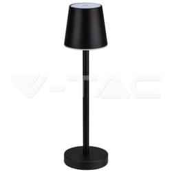 V-tac - Lampada led da Tavolo 3W Nero Ricaricabile, Touch Dimmerabile 4000K