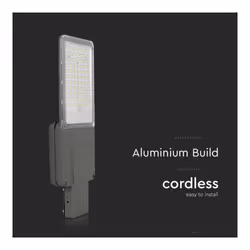 V-TAC Armatura Stradale Chip Bridgelux 20W, Pannello Solare 40W, Telecomando, LFP, Installazione 2in1, Cavo 1.5m, 6500K IP65, colore Grigio - Vista aggiuntiva 2