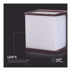 V-TAC Lampada LED da Muro a Lanterna 8W Classica Colore Marrone 3000K IP65, colore Marrone - Vista aggiuntiva 3