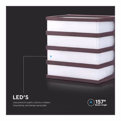 V-TAC Lampada LED da Muro a Lanterna 8W Moderna Colore Marrone 3000K IP65, colore Marrone - Vista aggiuntiva 3